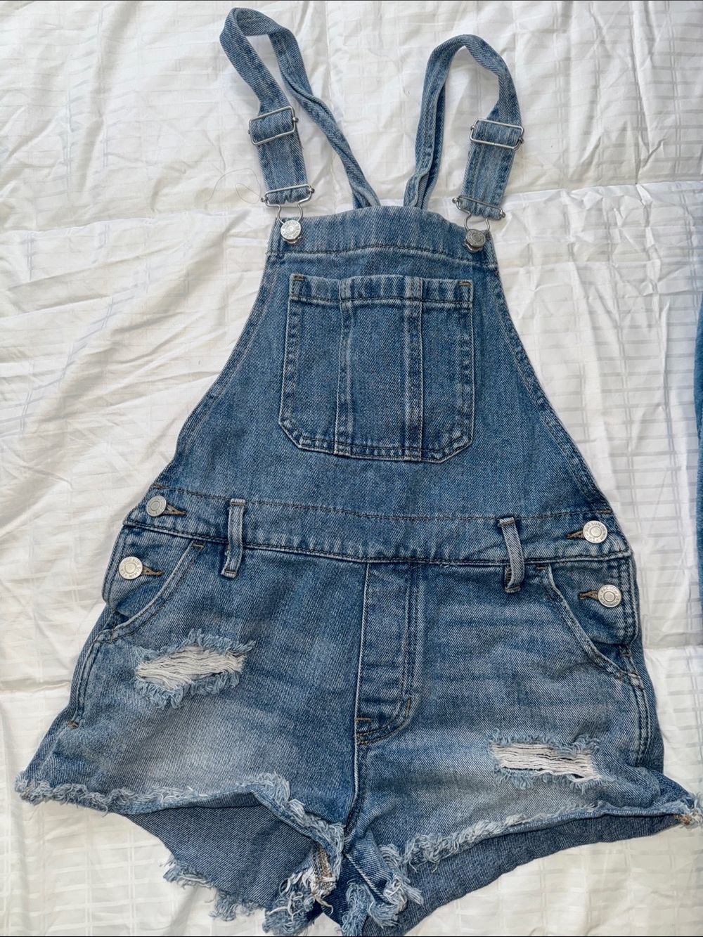 Denim Blue Short Overalls